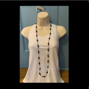 NWOT black and crystal beaded necklace